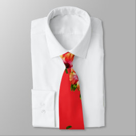 HAMbyWG - Neck Tie - Hibiscus på Red Slips