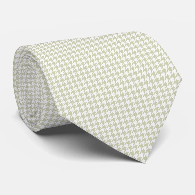 HAMbyWG - Neck Tie - White/Bone Houndstooth Slips (Rullad)