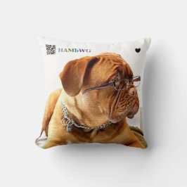 HAMbyWG Novelty Bulldog med Glass Dekorativ kudde