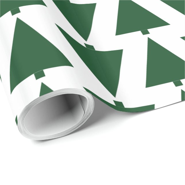 HAMbyWG - Presentbyte - Grafik Grönt Julgran Presentpapper (Rullad Hörn)