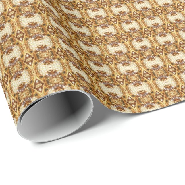 HAMbyWG - Presentbyte - Smal Guld Hearts Filigree Presentpapper (Rullad Hörn)