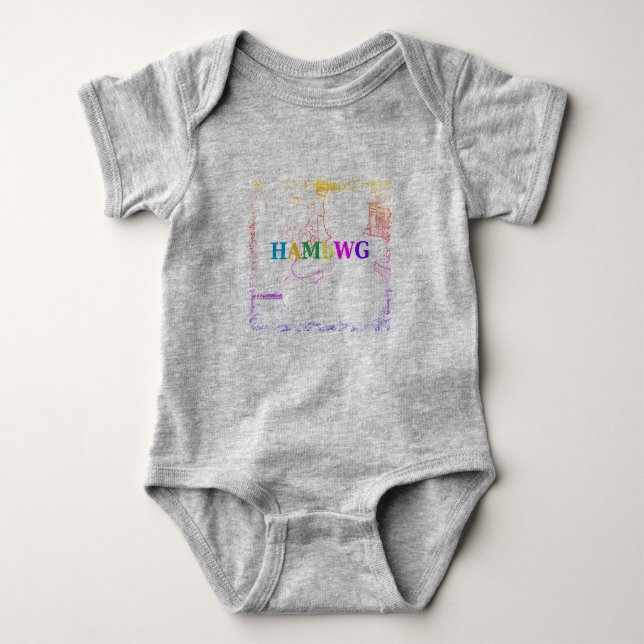 HAMbyWG Rainbow Nalle kontur med Logotyp T-Shirts (Framsida)