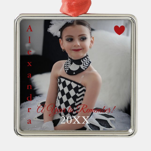 HAMbyWG - Red Heart Photo Ornament i Silver Metall (Framsidan)
