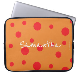 HAMbyWG - Röd Polka dots med valfri bakgrund Färg Laptop Fodral