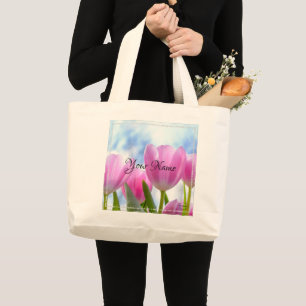 HAMbyWG - Rosa tulpaner Jumbo Tygkasse