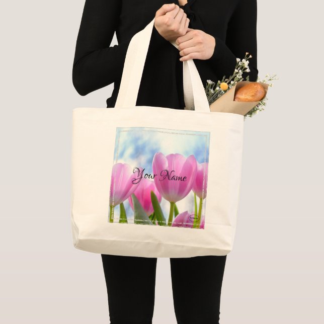 HAMbyWG - Rosa tulpaner Jumbo Tygkasse (Framsida (produkt))