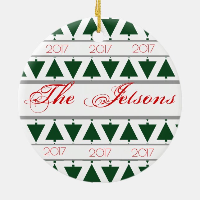 HAMbyWG Round Ornament - Grönt och vitt (Baksidan)