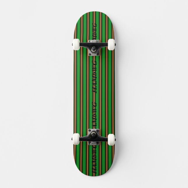 HAMbyWG - Skateboard - Grönt Rosa w HAMbWG Pub Bräda 21,5 Cm (Framsida)