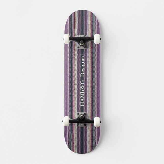 HAMbyWG - Skateboard - Hipster Lila Sticka look Bräda 20 Cm (Framsida)