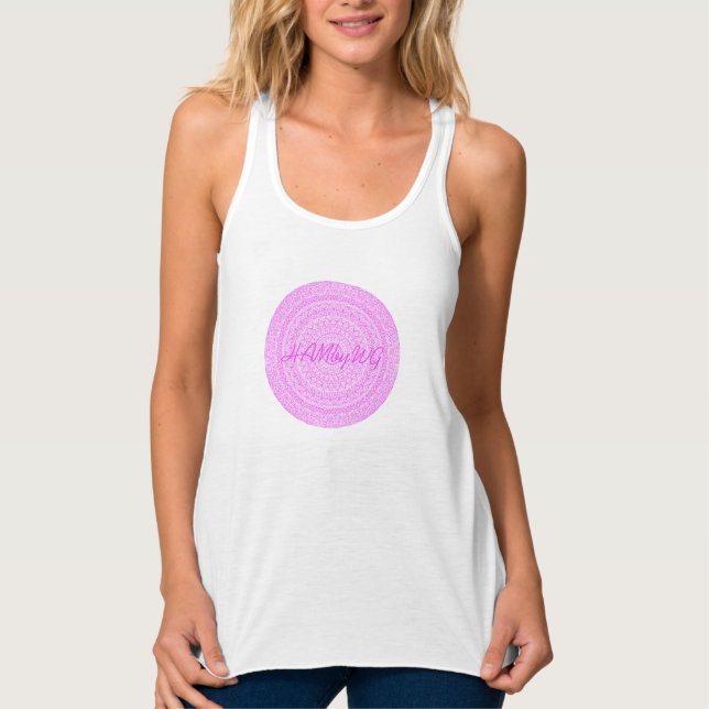 HAMbyWG Slim Fit Racerback-Tanktop - Rosa Boho Linne Med Racerback (Framsida)