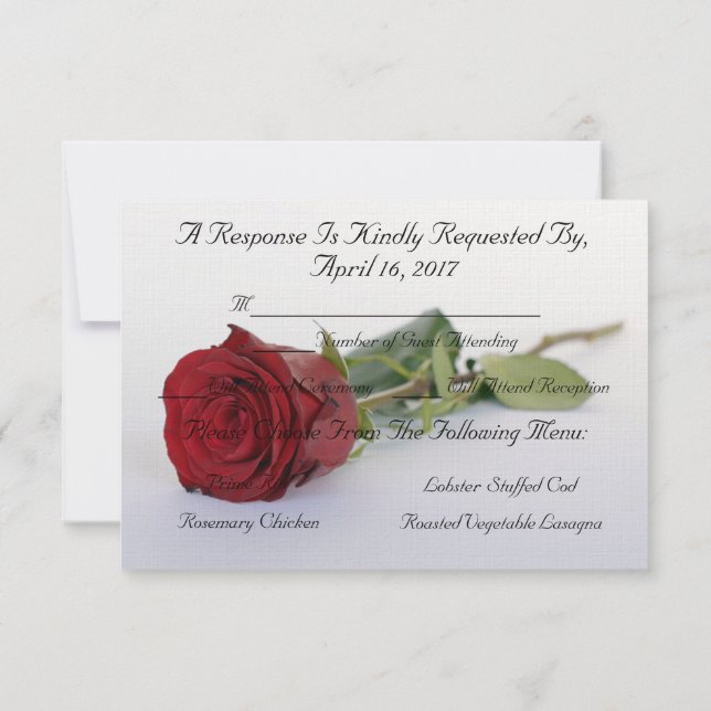 HAMbyWG- Svar/Konvolut "Red Rose of Love" Inbjudningar (Baksida)