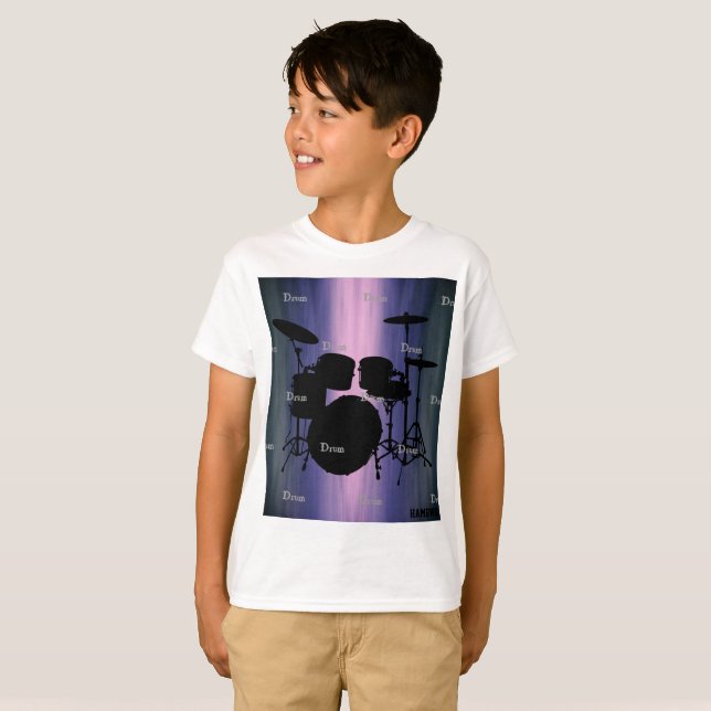 HAMbyWG - T Shirt - Blue - Drums (Hel framsida)