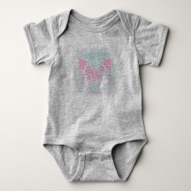 HAMbyWG - T-Shirt - Rosa Butterfly (Framsida)