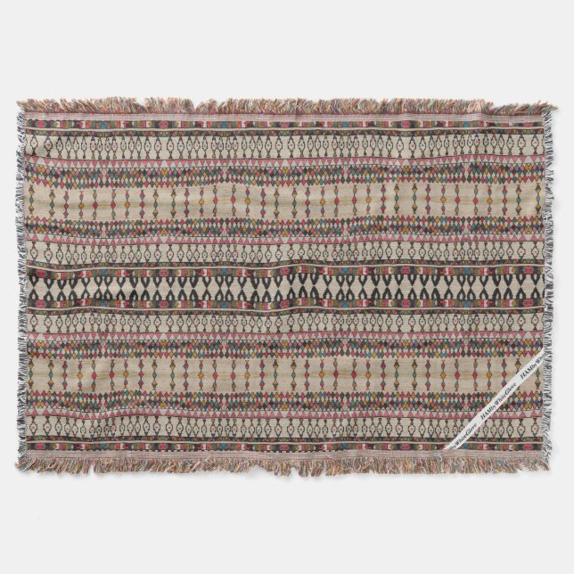 HAMbyWG - Throw Blanket Moroccan Stil Mönster Filt (Framsidan)