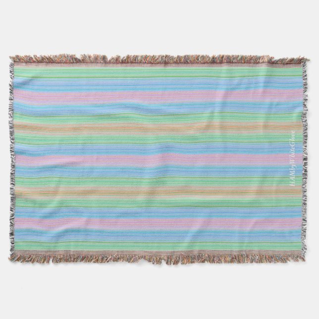 HAMbyWG - Throw Blanket - Multi-färg Linjer Mysfilt (Framsidan)
