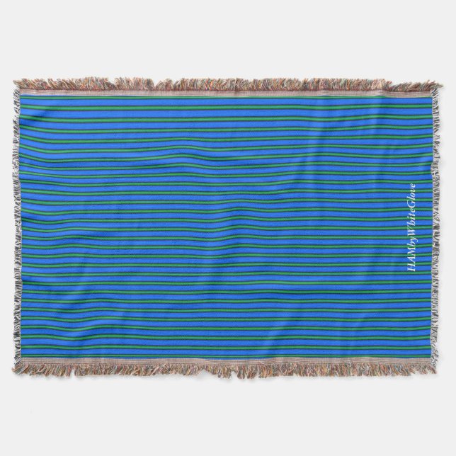 HAMbyWG - Throw Blanket - Ocean Blue & Grönt Filt (Framsidan)