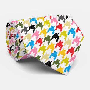 HAMbyWG - Tie - Multi Färg Houndstooth Slips