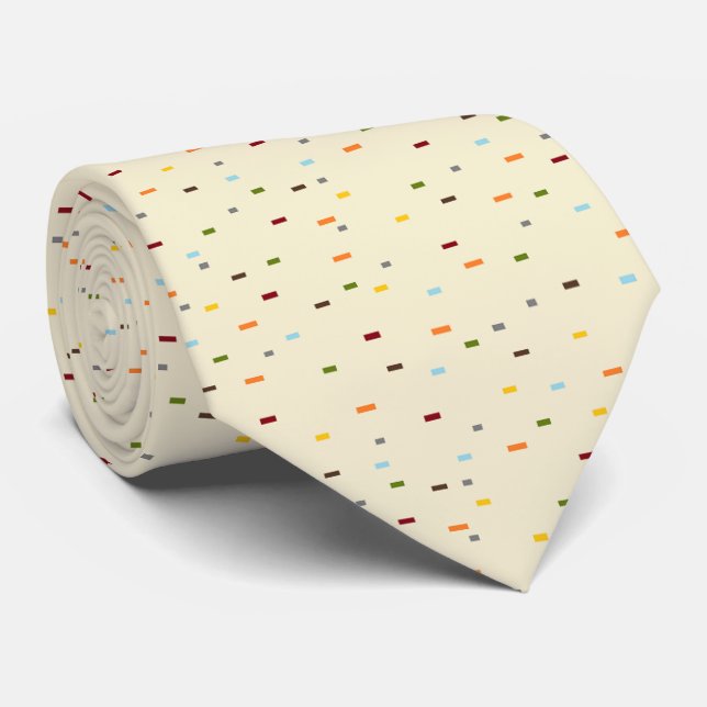 HAMbyWG - Tie - Specklad - Multi-Färg på Beige Slips (Rullad)