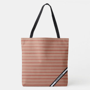 HAMbyWG - Tote Bag - Orange Röd Horisontell Rand Tygkasse