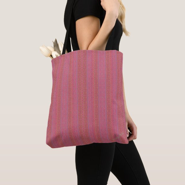 HAMbyWG - Tote Bag - Rosa Needlepoint Tygkasse (Närbild)