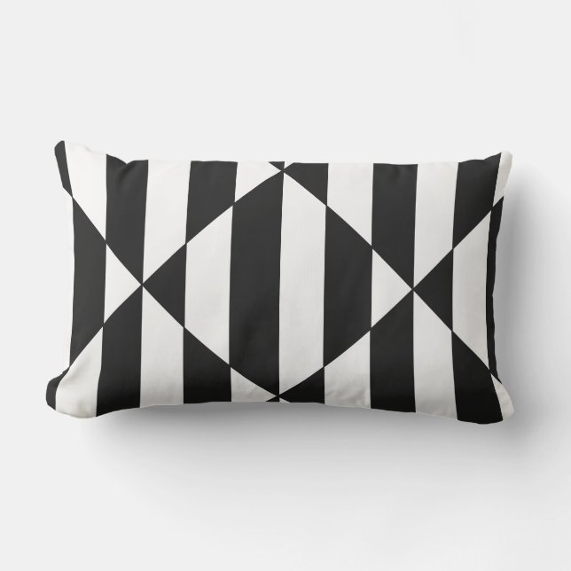 HAMbyWG Utomhus Lumbar Blk/Wh Di Rand Lumbarkudde (Framsida)