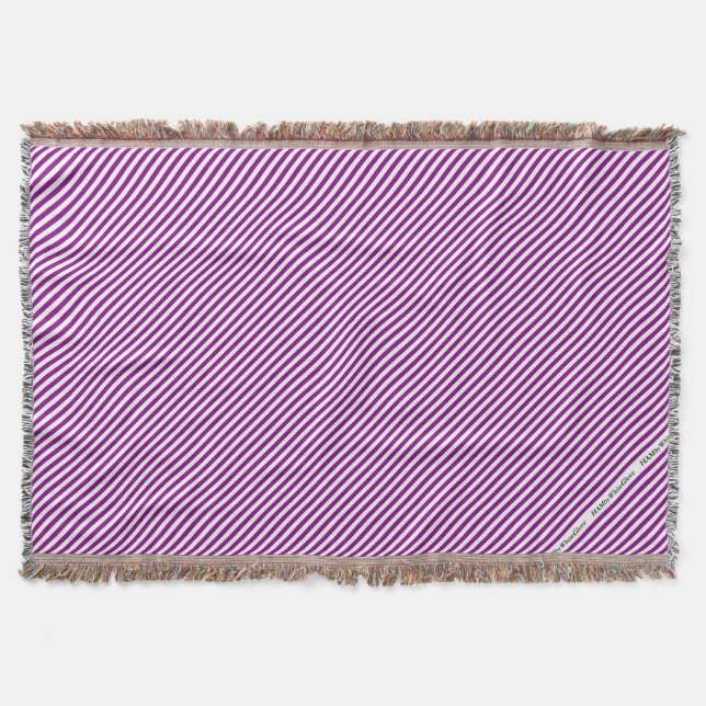 HAMbyWG - Vrid blanksteg - Vit och violett diagona Filt (Framsidan)