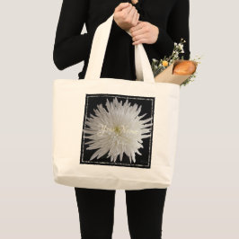 HAMbyWG - White Dahlia Black BackDrop Jumbo Tygkasse