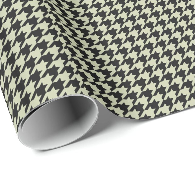 HAMbyWG Wrapping Papper - Black/Beige Houndstooth Presentpapper (Rullad Hörn)