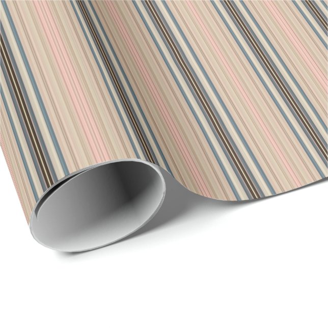 HAMbyWG - Wrapping Papper - Blek Beige Rosa Presentpapper (Rullad Hörn)