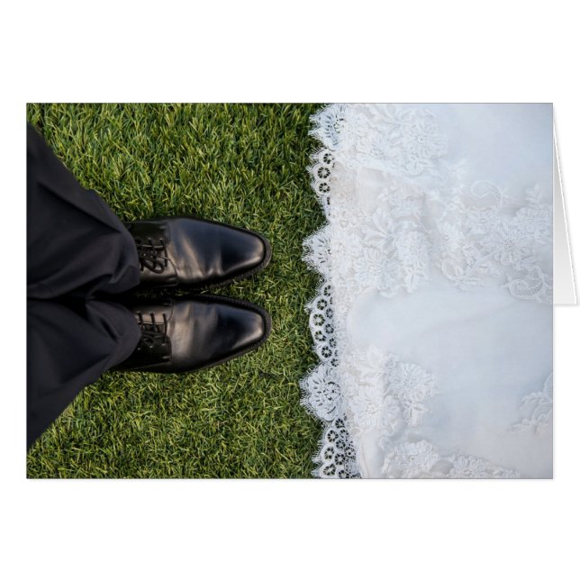 HAMbyWhiteGlove - Card - Bride & Groom's Feet Hälsningskort (Framsidan Horizontal)