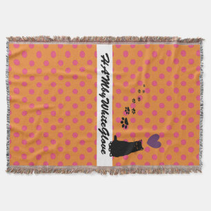 HAMbyWhiteGlove - rosa orange Polka för kastfilt Mysfilt