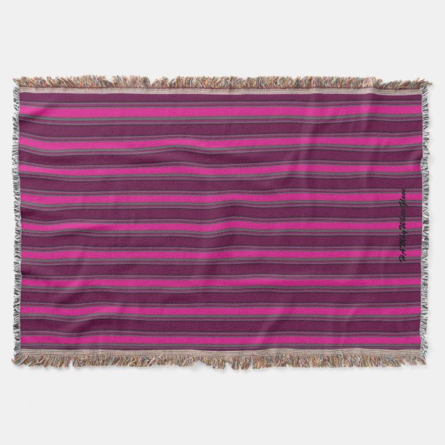 HAMbyWhiteGlove - Throw Blankets - Fushcia Rand Filt (Framsidan)
