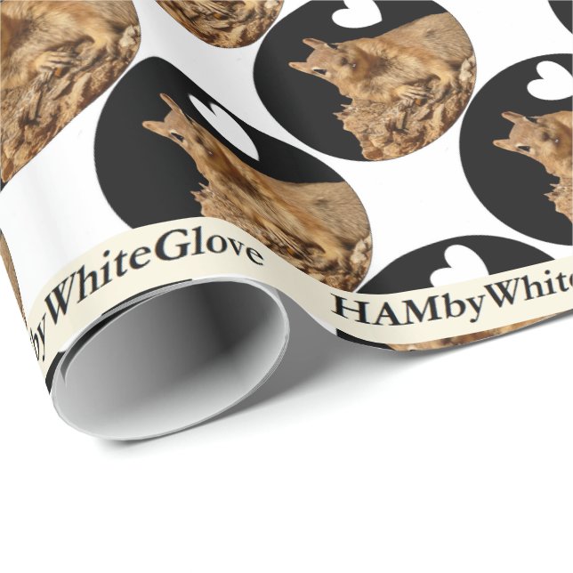 HAMbyWhiteGlove Wrapping Papper - Logotypen B/W-ek Presentpapper (Rullad Hörn)