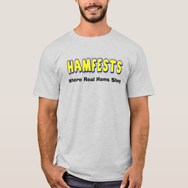 Hamfests där Real Hams Shop Ham Radio T-shirt (Framsida)
