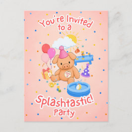 Hamhock's Rosa Splashtastic! Saga Inbjudan Vykort