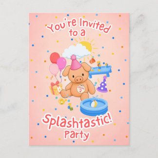 Hamhock's Rosa Splashtastic! Saga Inbjudan Vykort