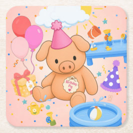 Hamhock's Rosa Splashtastic! Saga Underlägg Papper Kvadrat