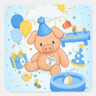 Hamhock's Splashtastic! Saga Fyrkantigt Klistermärke