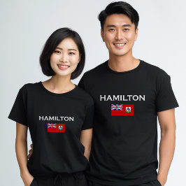 Hamilton Bermuda Land Flagga Mörk Färg T Shirt