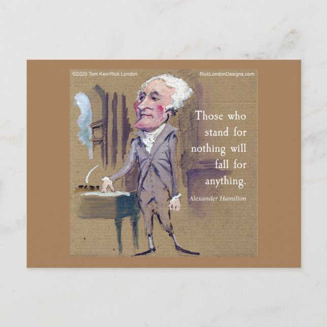 Hamilton "Fall 4 Anything" Grafisk Citat Postkort Vykort (Framsida)
