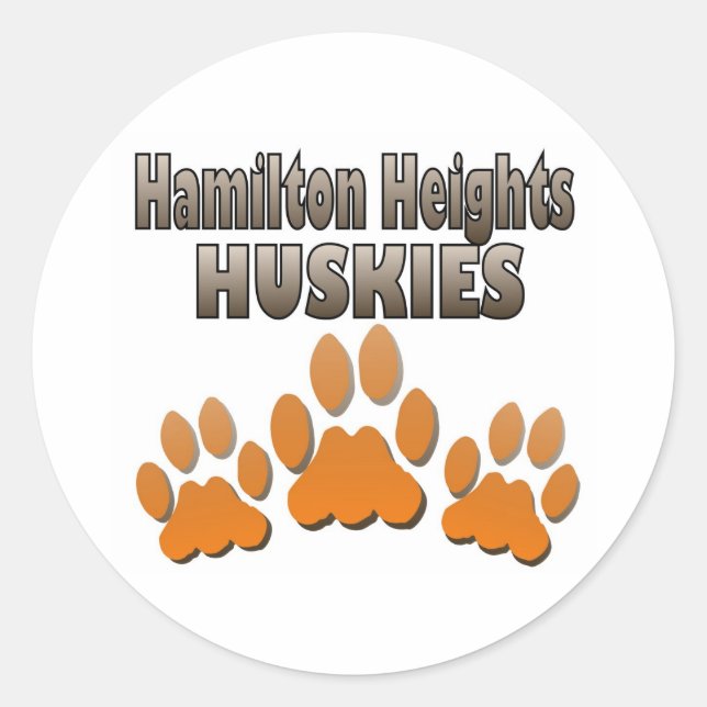 Hamilton Heights Huskie Tassar Runt Klistermärke (Framsida)