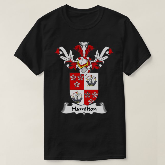 Hamilton Jackar Arm Family Crest T Shirt (Design framsida)