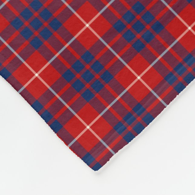 Hamilton Klan Bright Blue och Red Tartan Fleecefilt (Hörn)