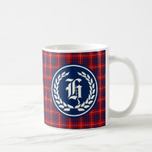Hamilton Klan Red och Royal Blue Tartan Monogram