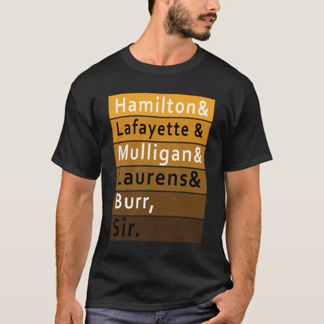 Hamilton Laurens Lafayette_ Mulligan Bur T-shirt (Framsida)