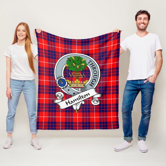 Hamilton Modern Klansymbol Tartan Rutig Fleecefilt (På plats)