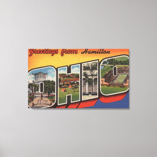 Hamilton, Ohio - Large Brev Scenes Canvastryck (Framsida)