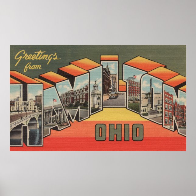 Hamilton, Ohio - Large Brev Scenes Poster (Framsidan)