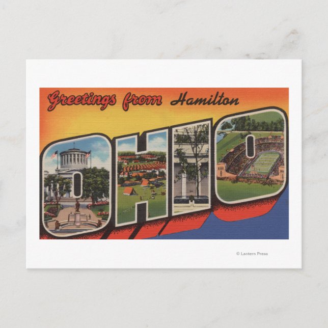 Hamilton, Ohio - Large Brev Scenes Vykort (Framsida)