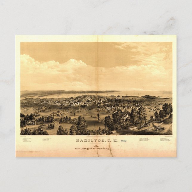 Hamilton, Ontario, Kanada (1859) Vykort (Framsida)